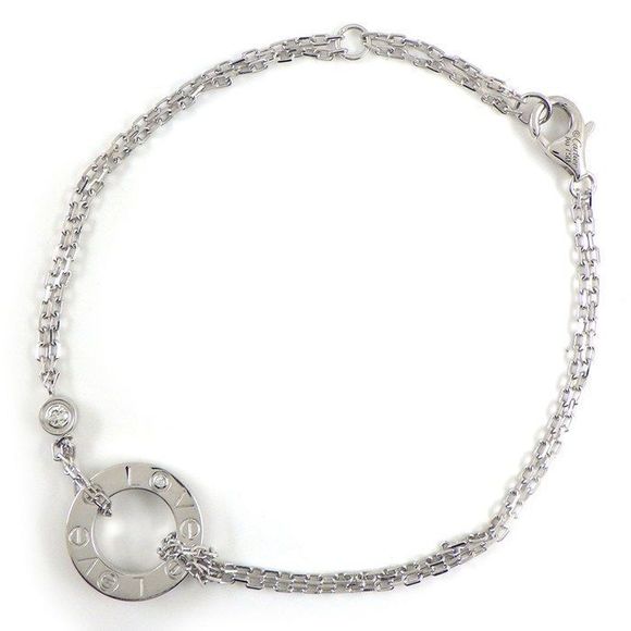 Cartier Jewelry - Cartier Bracelet Love B6038100 Circle Double Chain 2 Points Diamonds Total